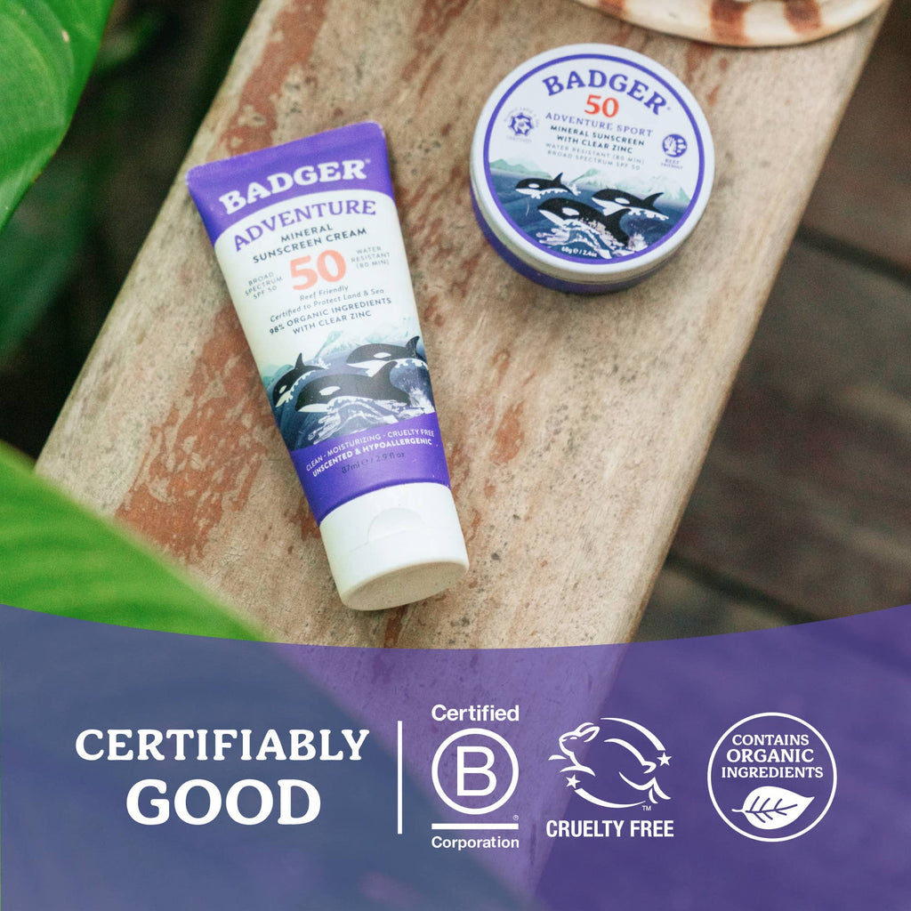Mineral Sunscreen Cream SPF 50, Adventure Tin: 2.4oz Tins