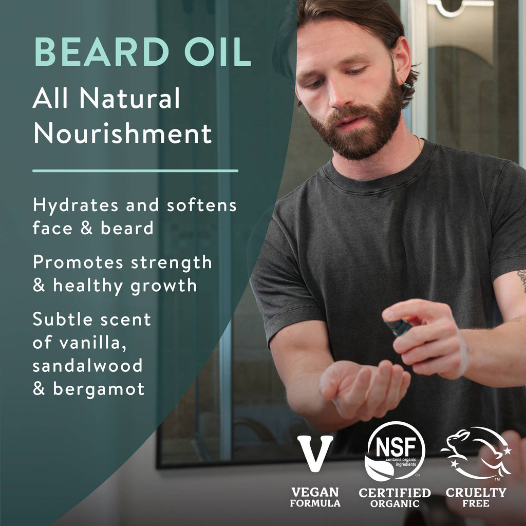 Beard Oil ~ Babassu & Jojoba, for Dry Skin: 1 fl oz Glass Bottle