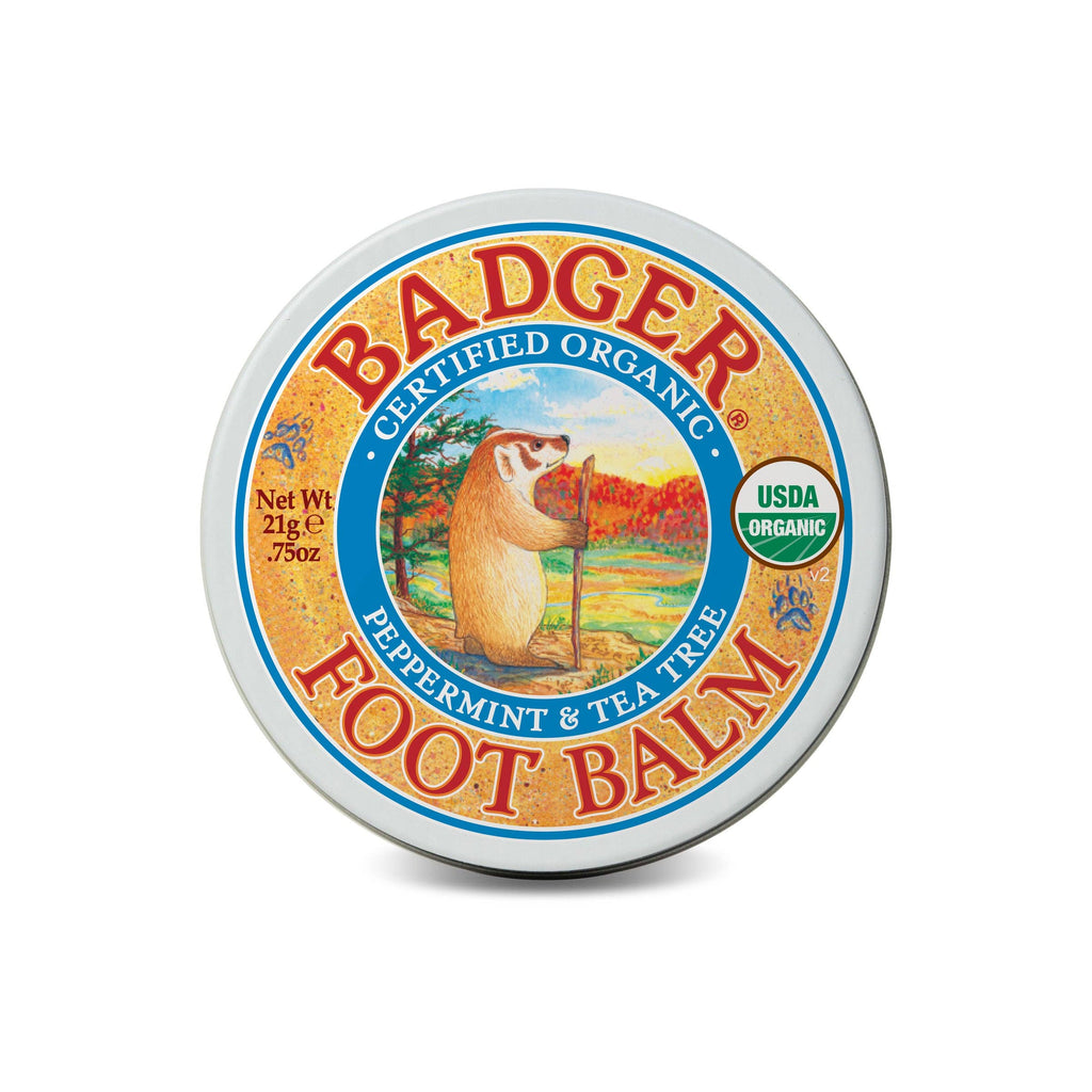 Badger Foot Balm for Dry Cracked Heels and Feet: 0.75 oz Tin