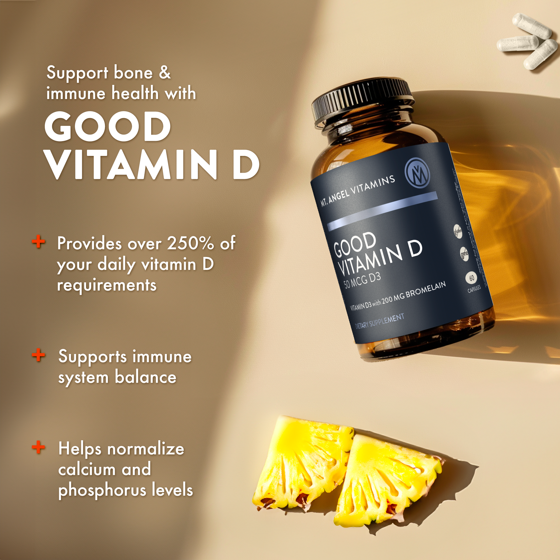 Mt. Angel Vitamins' Good Vitamin D - 60 Capsules: 60