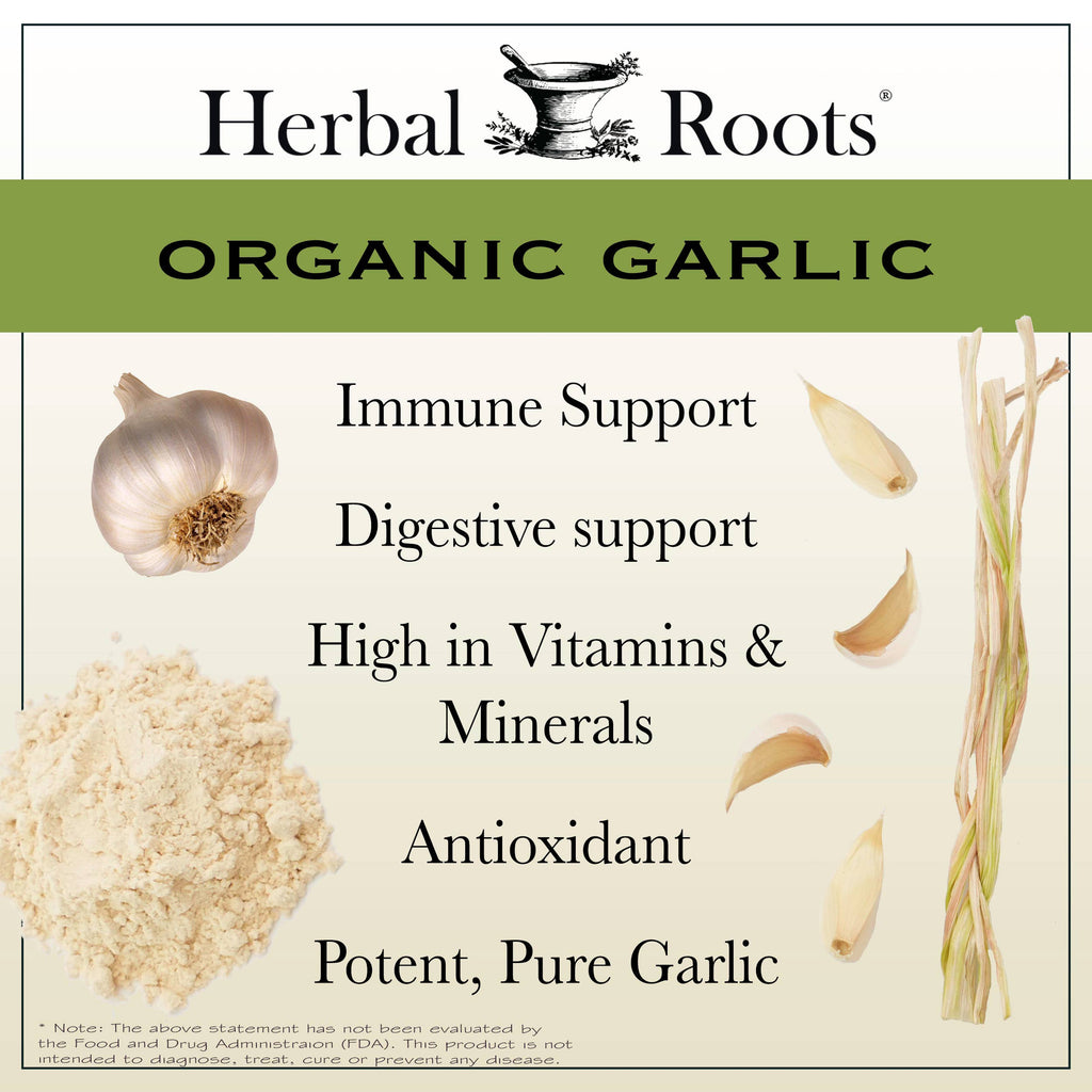 Herbal Roots Organic Whole Bulb Garlic Capsules