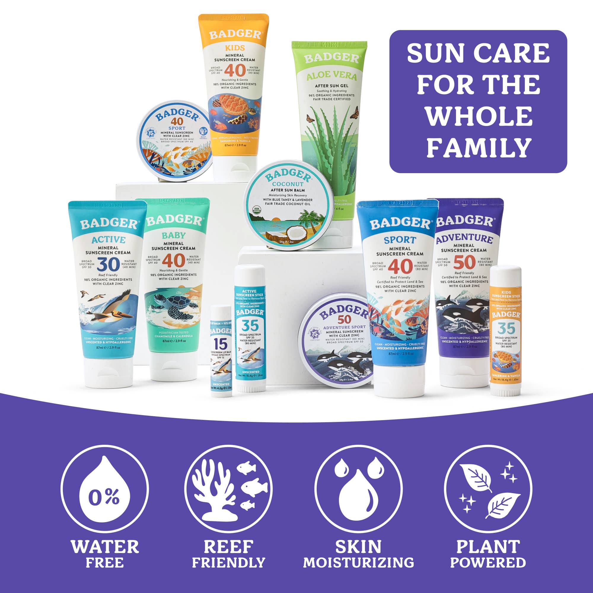 Mineral Sunscreen Cream SPF 50, Adventure Tin: 2.4oz Tins