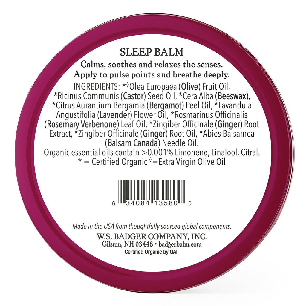 Badger Sleep Balm, Organic Essential Oil Aromatherapy: 0.75 oz Tin